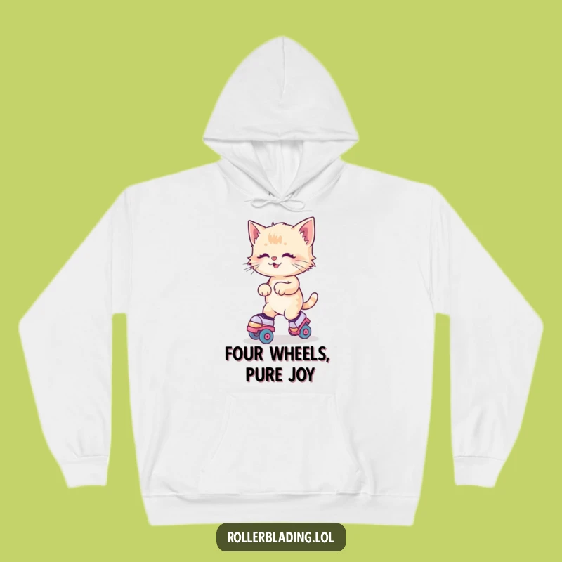 Cozy Funny Kitten Roller Skates Hoodie: Feline Fun Adventure
