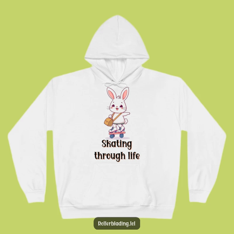 Funny Bunny Roller Skate Journey Hoodie: Cozy Determination