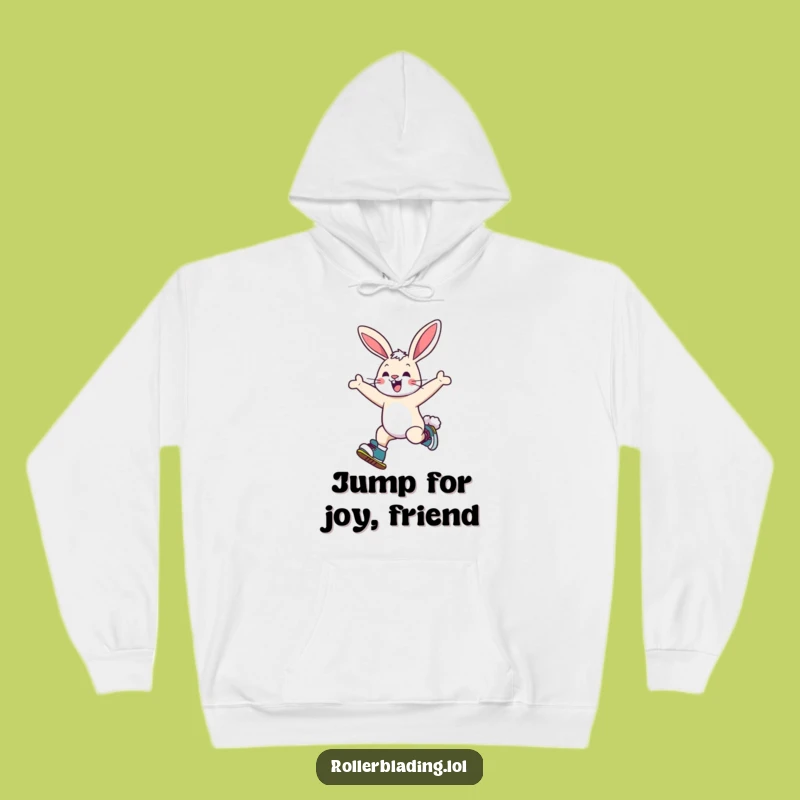 Funny Bunny Roller Skating Hoodie: Cozy Jumps, Hilarious Comfort Gift!