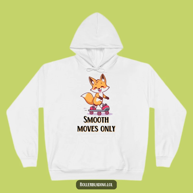Funny Fox Roller Skate Slide Hoodie - Cozy Comfort with Slick Humorous Style