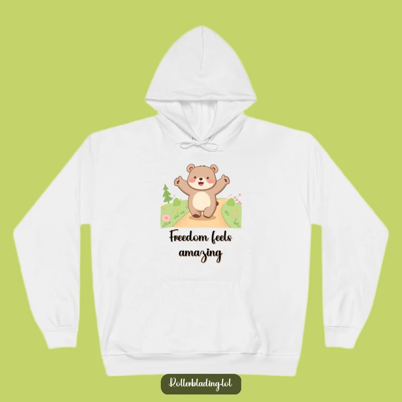 Funny Happy Bear Cruising Hoodie: Cozy Adventures with Joyful Vibes