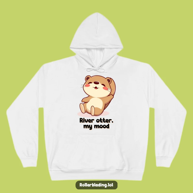 Funny Otter Sliding Hoodie - Cozy Playful Exaggerated Apparel