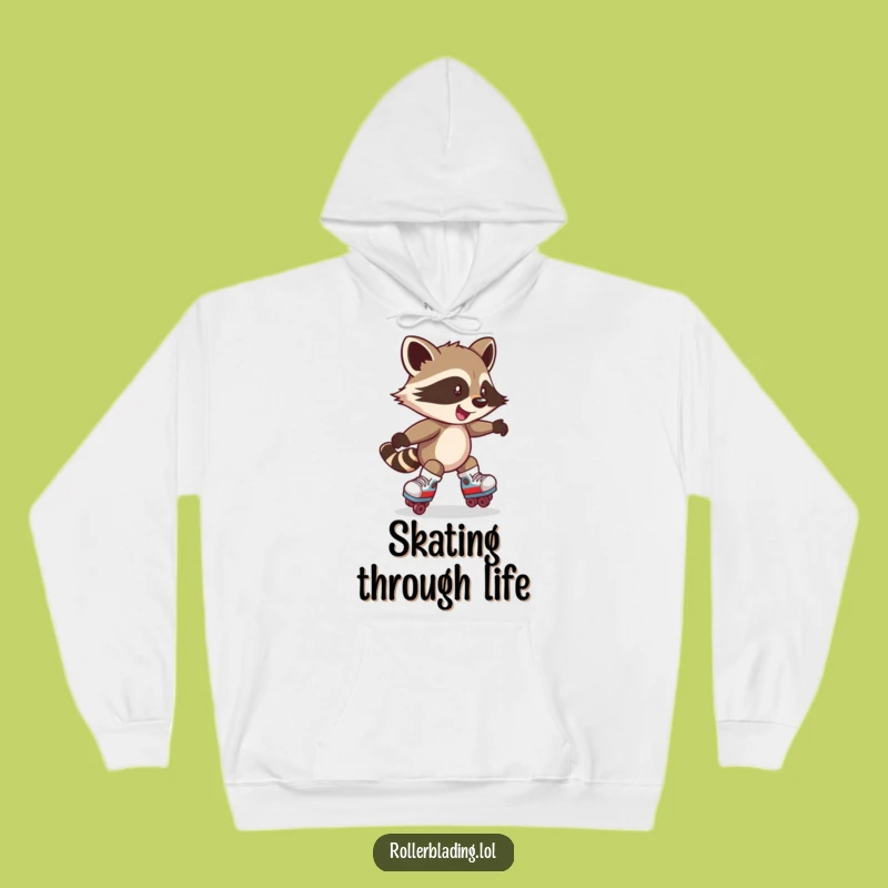 Funny Raccoon Skater Hoodie: Cozy Thrills, Perfect Gift for Winter Fun