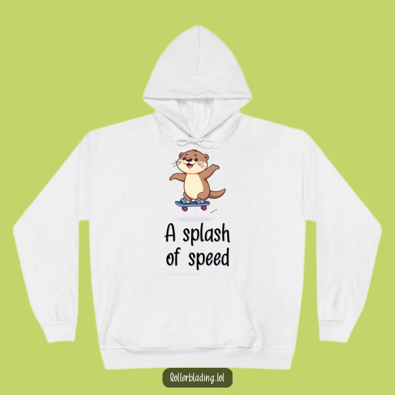Funny Rollerblading Otter Hoodie: Cozy Playfulness with an Otter's Energetic Jump