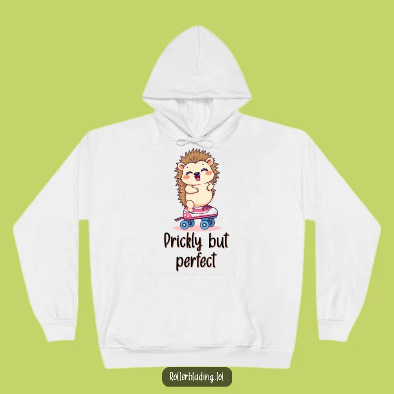 Cozy Funny Hedgehog Roller Skating Hoodie: Warm & Hilarious Skater Gear