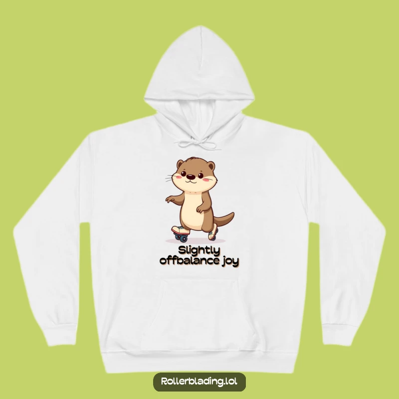 Funny Otter Roller Skating Hoodie: Cozy Wobbles, Hilarious Comfort Gift!