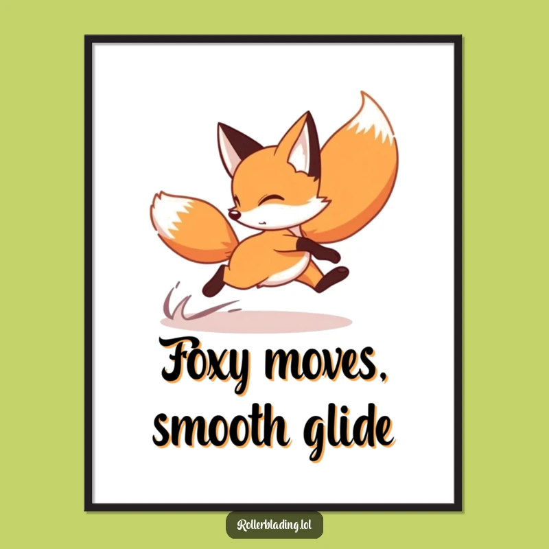 Free Printable Wall Art: Funny Fox Skater, Hilarious Downloadable Decor for Speed