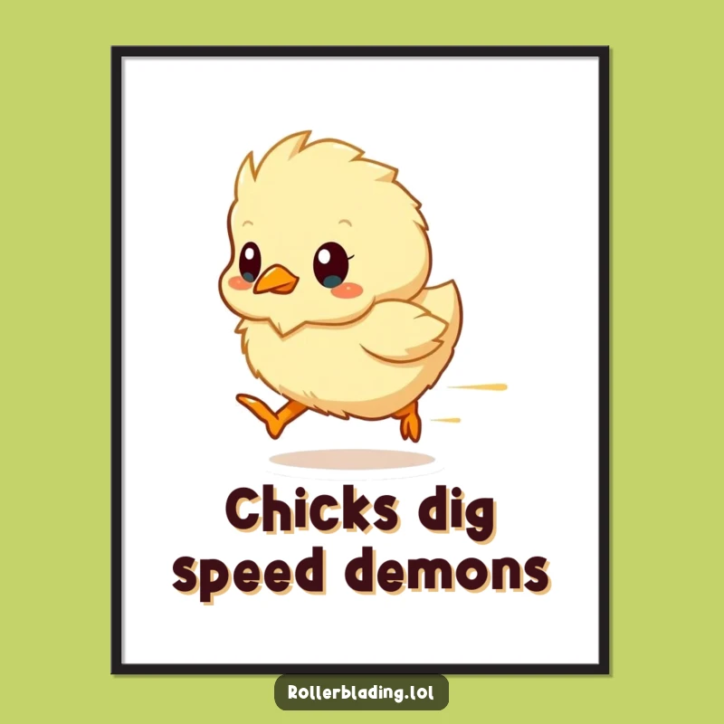 Free Printable Wall Art: Fast Chick Speeding Downloadable Gift!