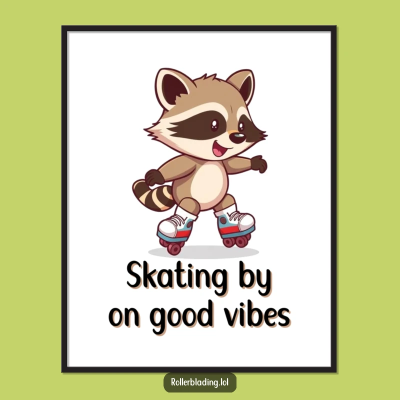 Free Printable Wall Art: Funny Raccoon Skater, Quirky Decor, Downloadable Art!