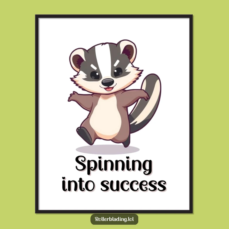 Funny Free Printable Badger Wall Art: Elegant Spin, Downloadable Decor
