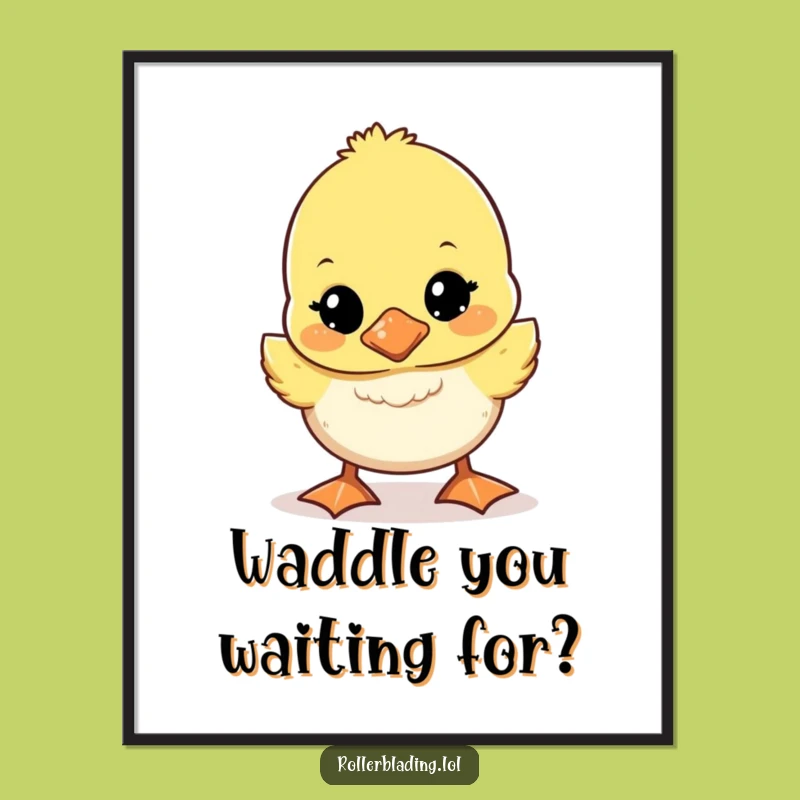 Free Printable Duckling Art: Wobbly Animal Downloadable Wall Decor DIY Gift