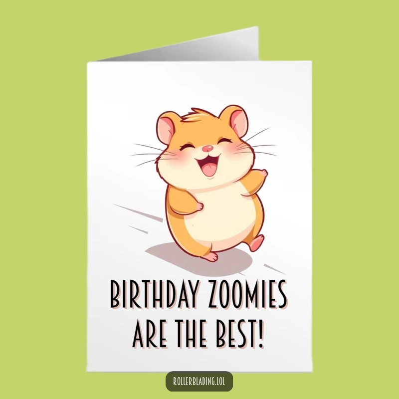 Free Printable Birthday Card: Giggling Hamster, Fast Downloadable Gift for Fun Celebrations
