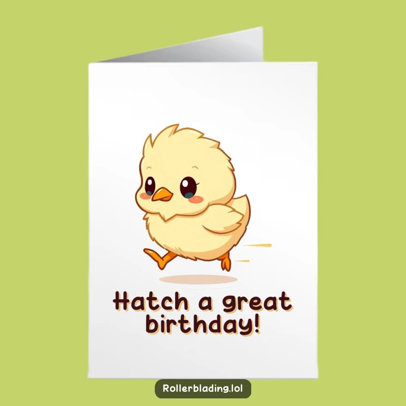 Free Printable Birthday Card: Cute Chick Speeding Downloadable Gift!