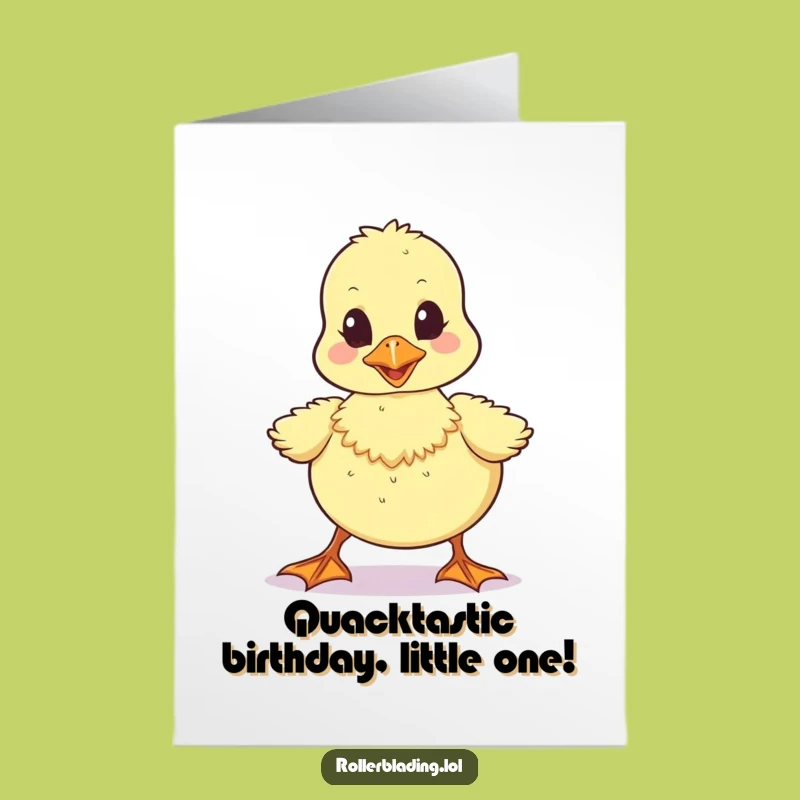 Free Printable Birthday Card: Wobbly Duckling - Funny Downloadable Gift for a Charming Celebration