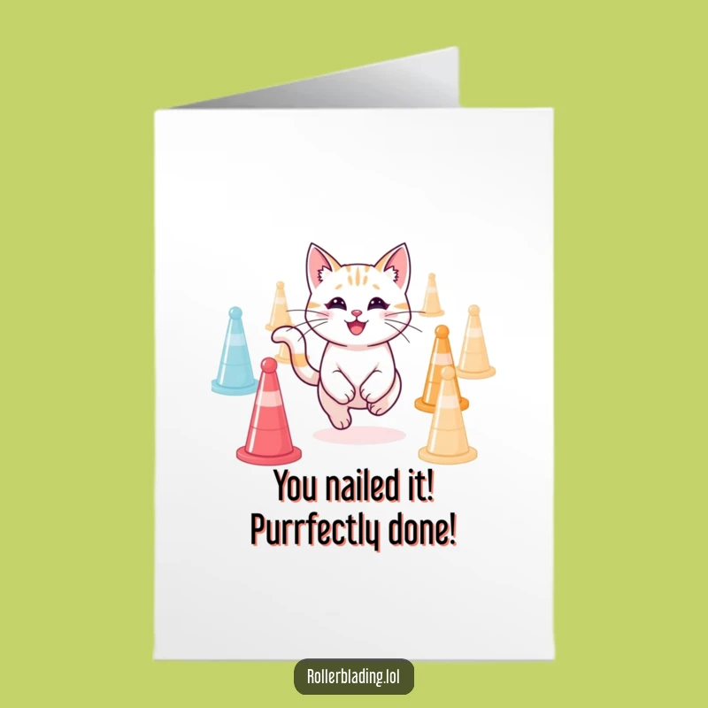 Free Printable Congrats Card: Cat Agility Champion - Funny Downloadable Celebration