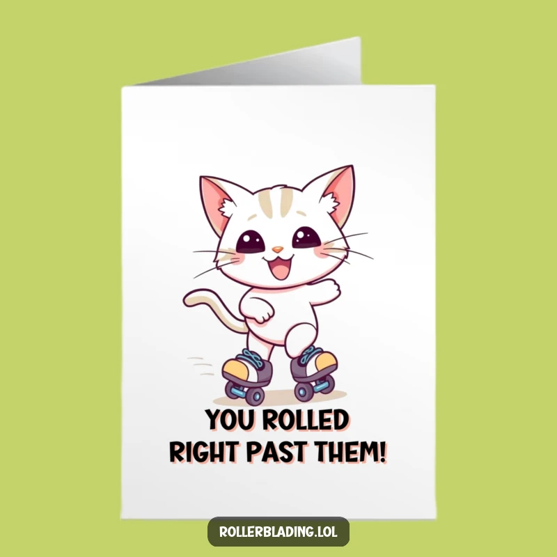 Free Printable Congrats Card: Fast Cat Success, Funny Achievement Greeting For Speedsters