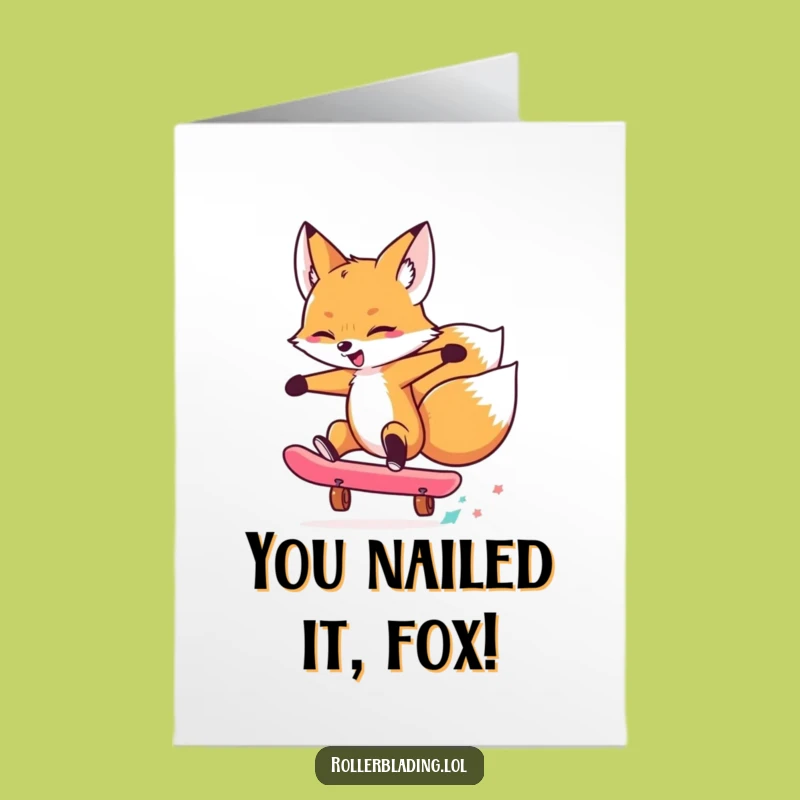 Free Printable Congrats Card: Hilarious Rolling Fox - DIY Downloadable Celebration