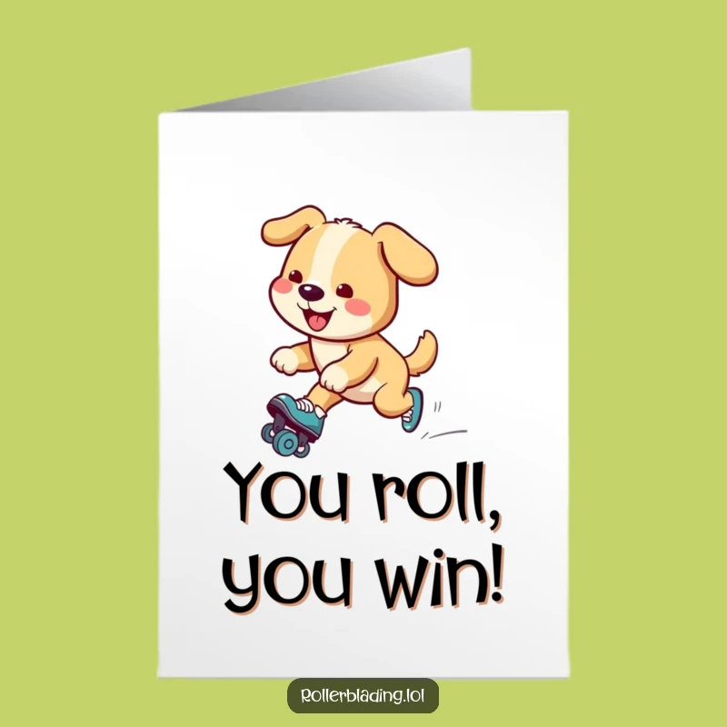 Free Printable Congratulations Card: Hilarious Skating Dog, Downloadable DIY for Any Win