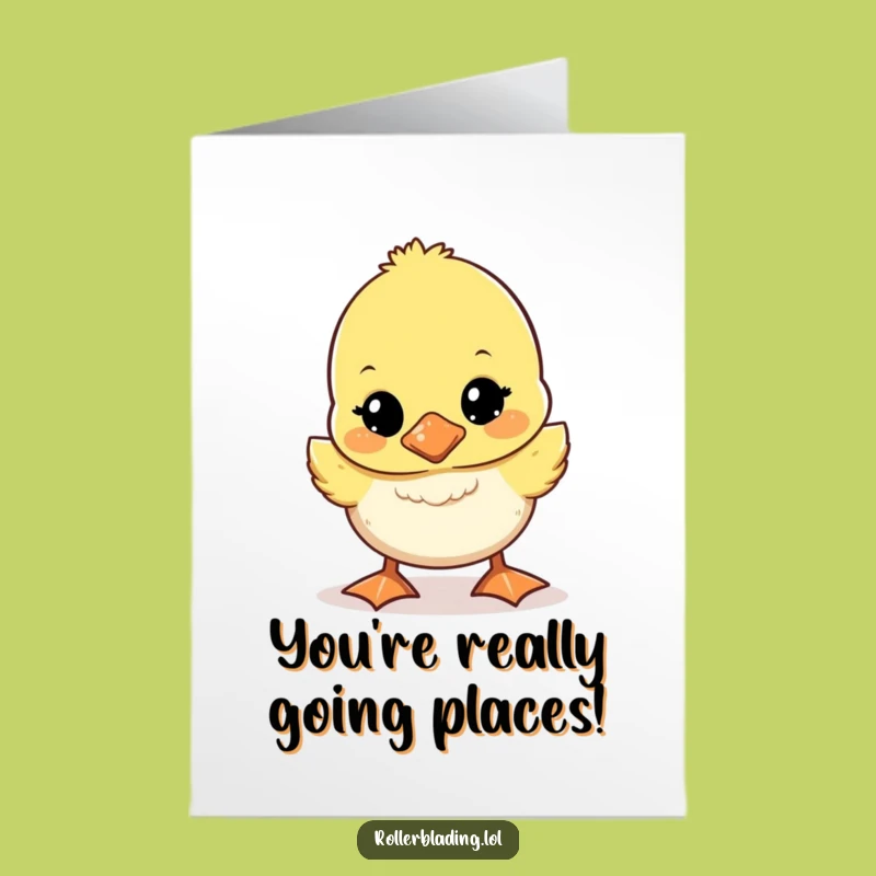 Free Printable Duckling Congrats Card: Wobbly Encouragement Downloadable Gift