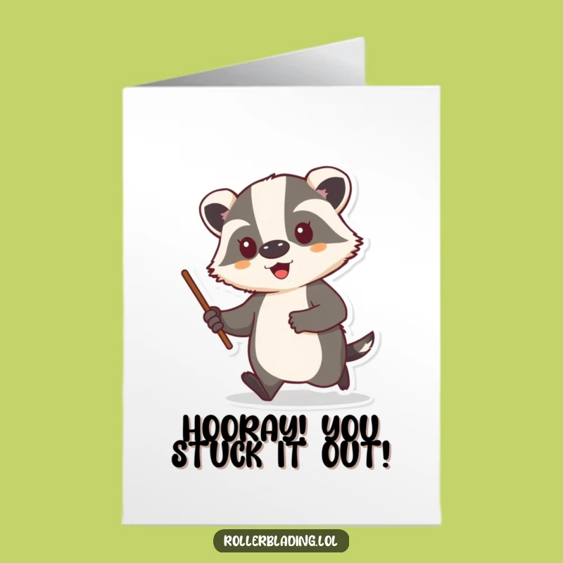 Free Printable Congrats Card: Badger on a Stick - Celebrate Big!