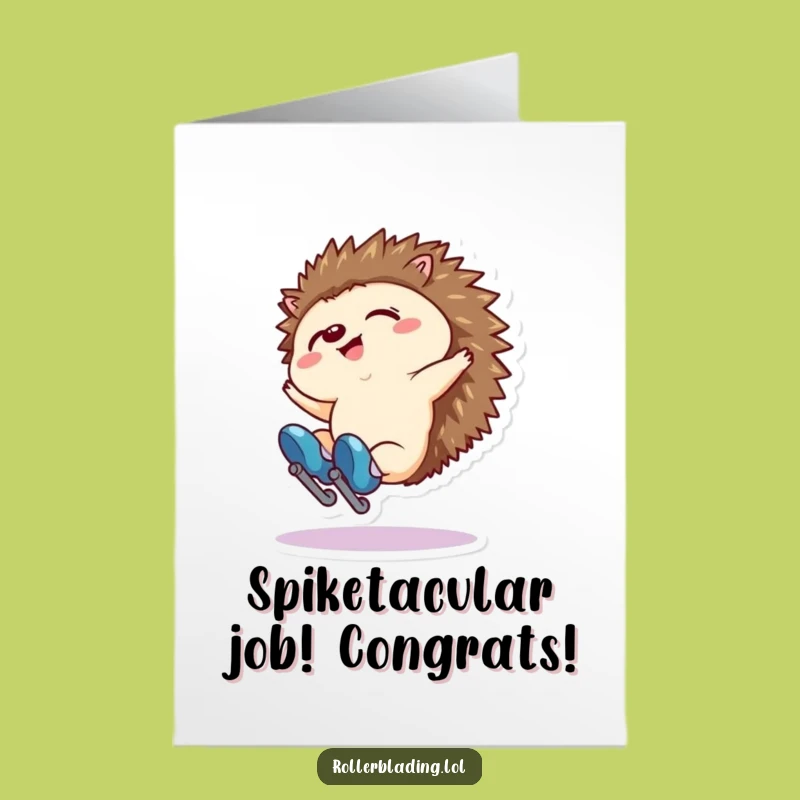 Free Printable Congrats Card: Hedgehog's Funny Fail, Achievement, Downloadable Gift!