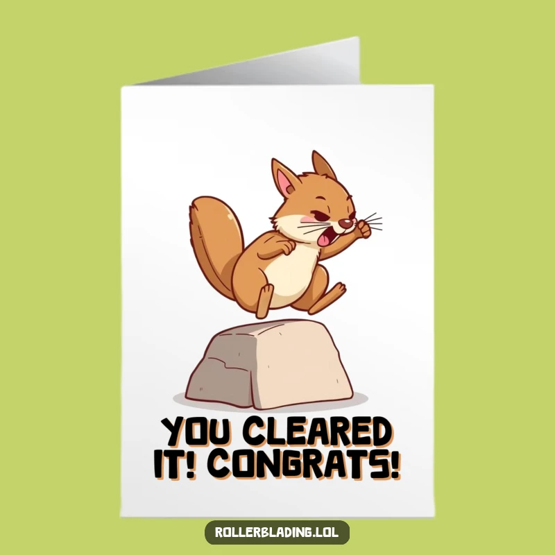 Free Printable Squirrel Congrats Card: Bold Leap, Downloadable Success
