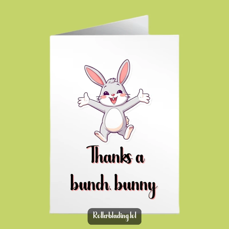 Free Printable Bunny Thank You Card Funny Downloadable Gift for Sweet Gratitude