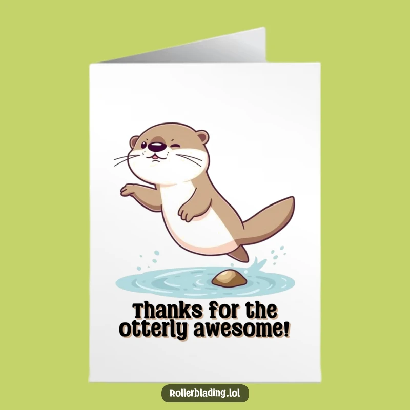 Free Printable Thank You Card: Giggling Otter Wobble - Funny Downloadable Gratitude Gift