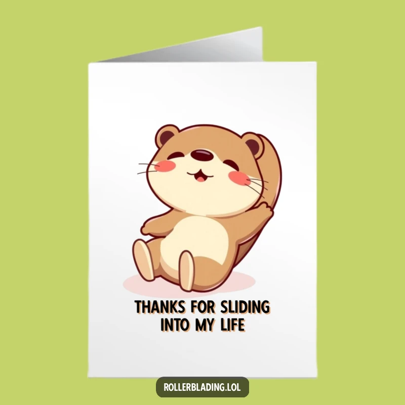 Free Printable Thank You Card: Otter's Joyful Slide Thank You Downloadable