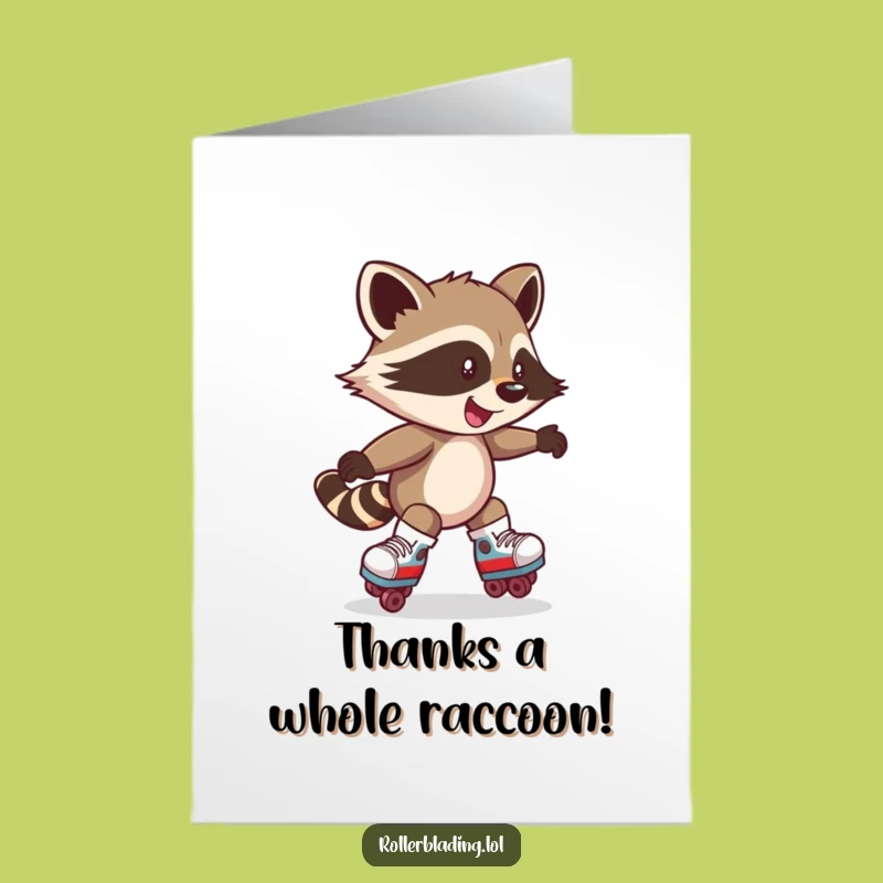 Free Printable Thank You Card: Raccoon's Speedy Thanks, Funny Gratitude, Downloadable Gift!