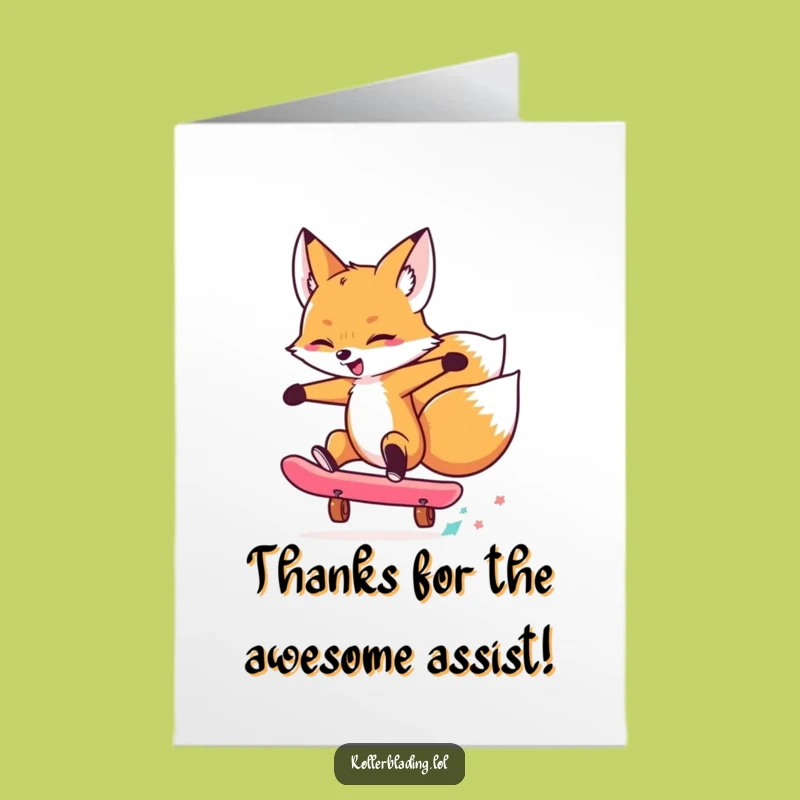 Free Printable Thank You Card: Whizzy Fox Expresses Gratitude - Downloadable Art