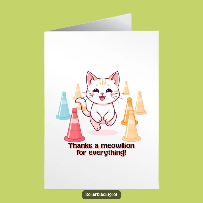 Funny Free Printable Thank You Card: Agile Cat Cone Course - Grateful Downloadable