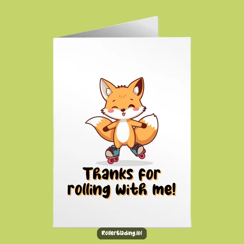 Free Printable Thank You Card: Cool Fox Skater, Heartfelt Downloadable Gift!