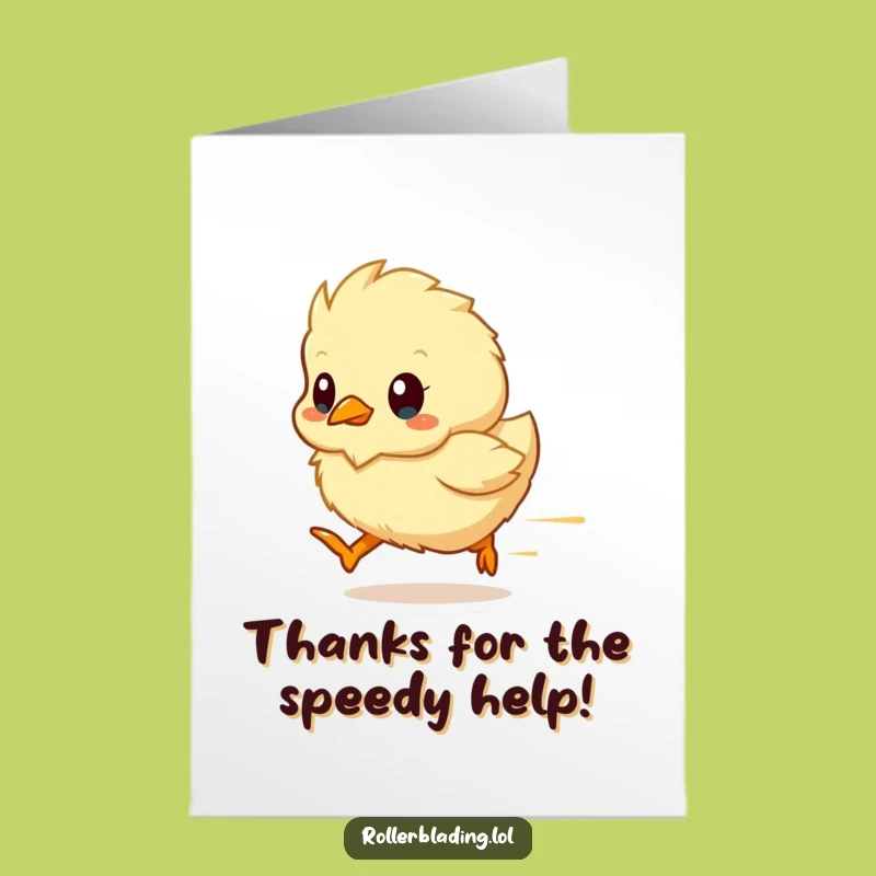 Free Printable Thank You Card: Speedy Chick Downloadable Gift!