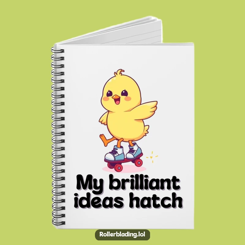 Funny Chick Roller Skating Jump Notebook: Jot Down Ideas with a Smile