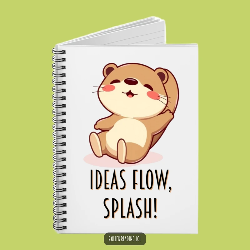 Funny Otter Sliding Notebook - Playful Exaggerated Journal Gift