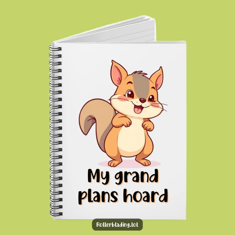 Funny Squirrel Roller Skating Notebook: Jot Down Energetic Ideas
