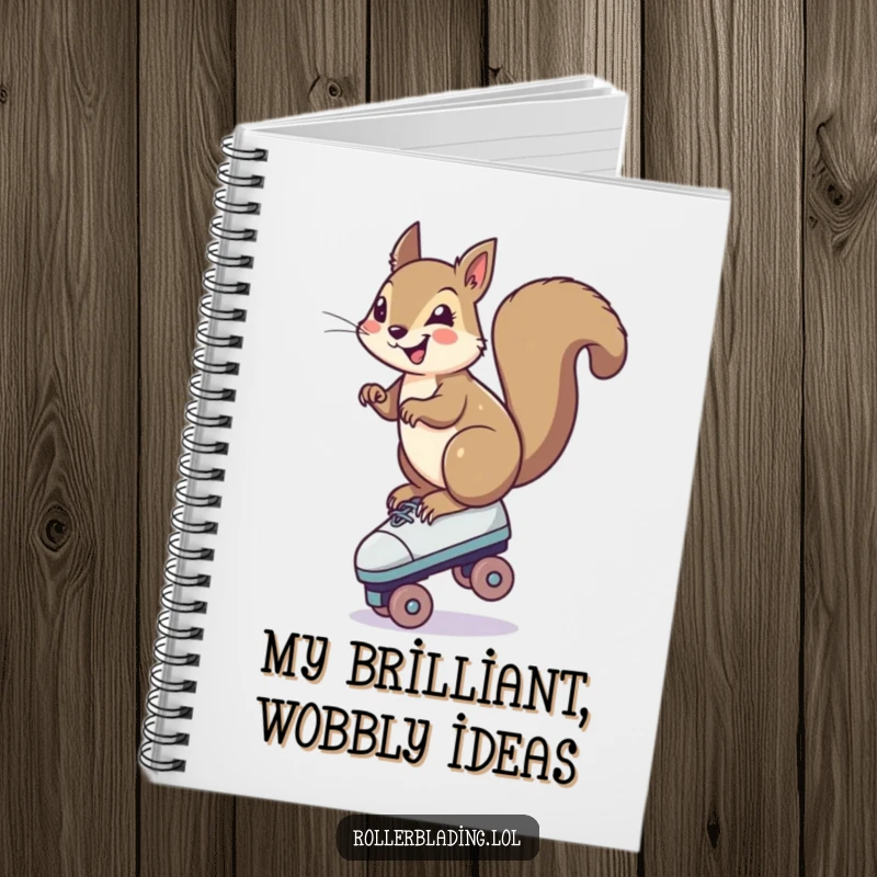 Funny Squirrel Notebook: A smiling squirrel in a funny balance on one roller skate, perfect for jotting down hilarious thoughts and ideas.