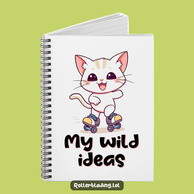Funny Cat Roller Skater Notebook - Zooming Feline Journal