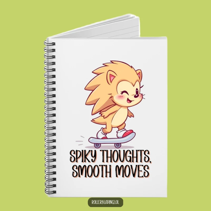 Funny Hedgehog Skater Notebook: Jot Down Ideas with Backward Flair