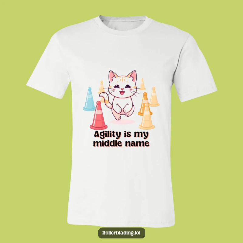 Funny Smiling Cat Agility Star T-Shirt - Hilarious Pet Owner Gift Idea