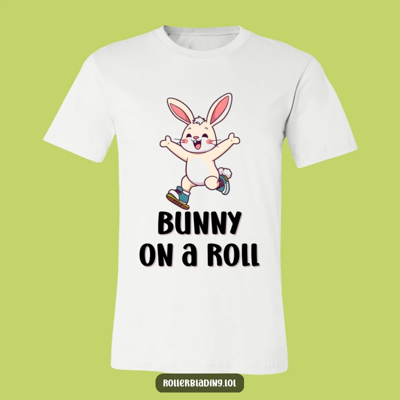 Funny Bunny Roller Skating T-Shirt: Playful Jumps, Hilarious Gift!