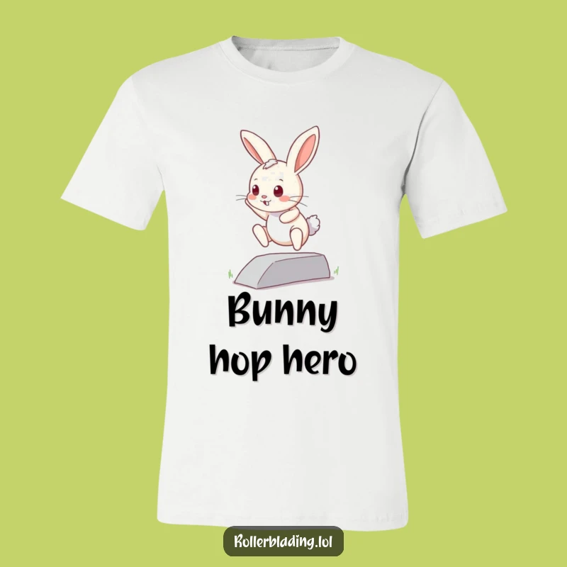 Funny Curious Bunny T-Shirt: Brave Jump's Attempt, Great Funny Gift