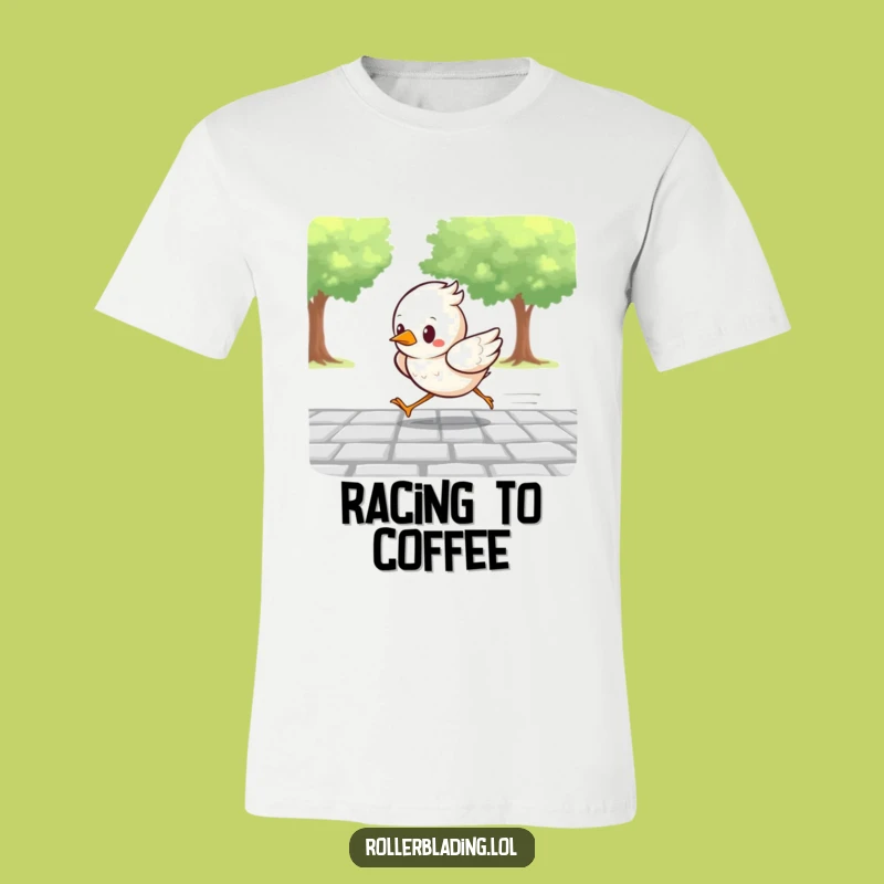 Funny Determined Bird Racer T-Shirt: Fast-Paced Fun Design