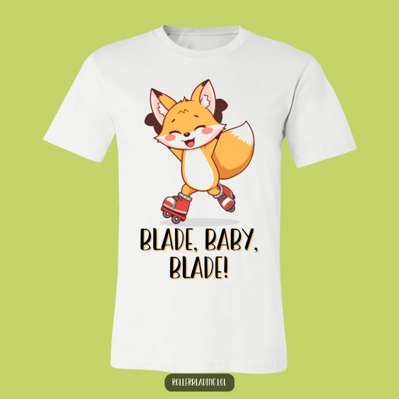 Funny Fox Rollerblading T-Shirt - Joyful Spin Character Tee