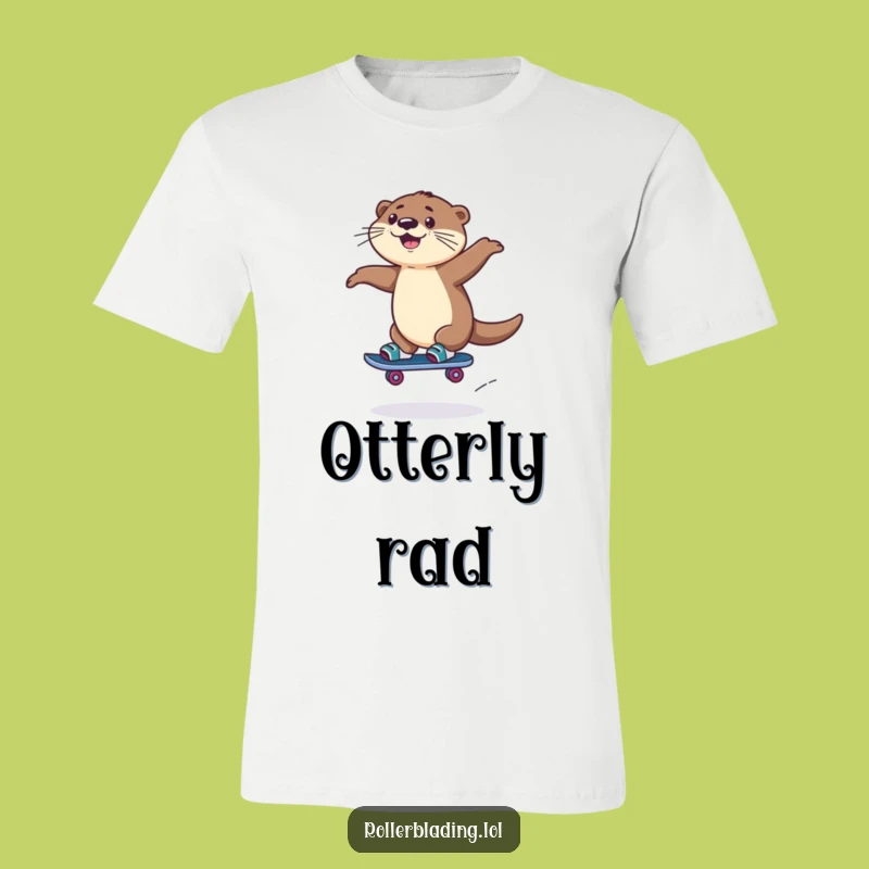Funny Rollerblading Otter T-Shirt: Playful Otter Jump, The Ultimate Funny Gift