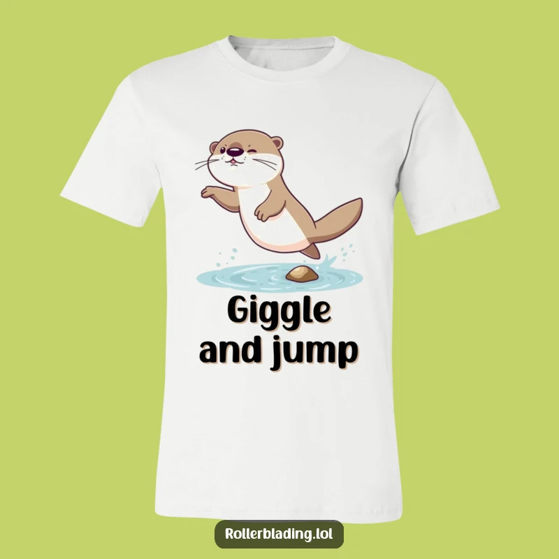 Funny Otter Jumping Shirt - Giggling Wobble Tee, Gift