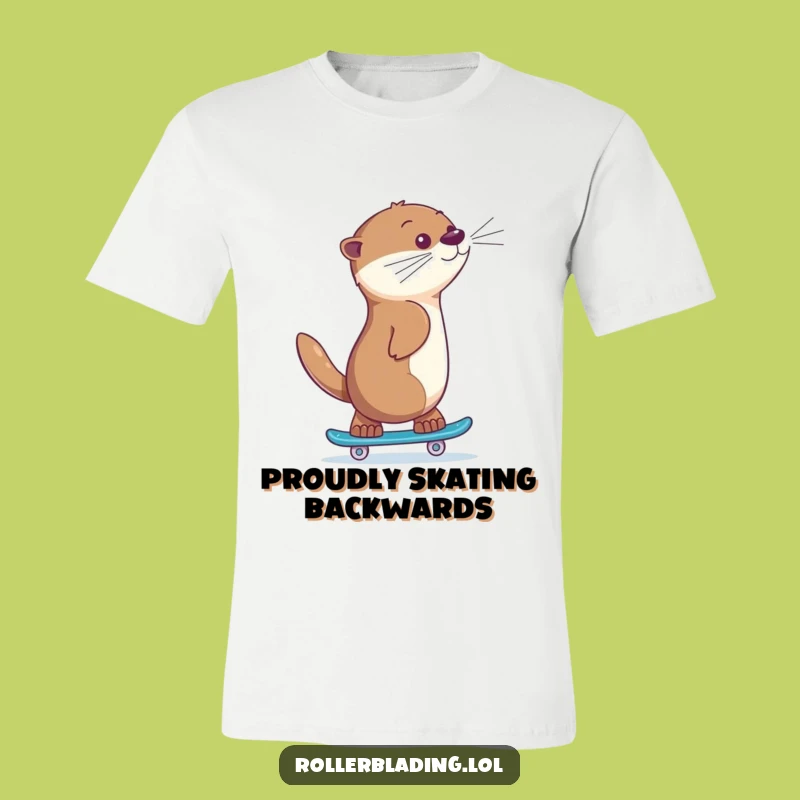 Funny Otter Skating T-Shirt: Proud Backwards Athlete Fun, Best Humorous Gift