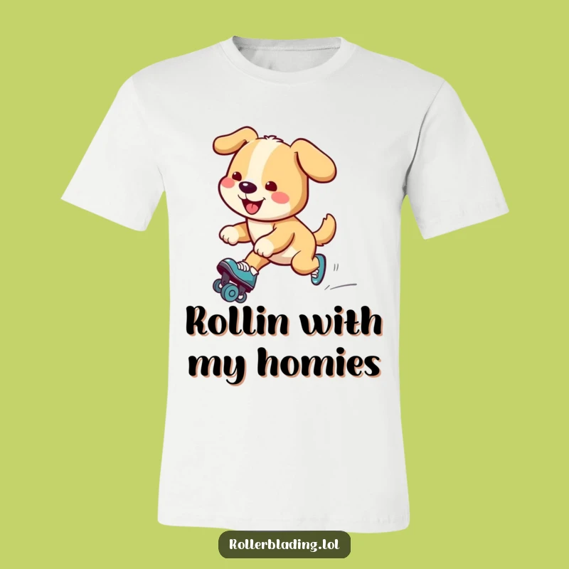 Funny Dog Roller Skating T-Shirt: Adorable Pup's Smooth Moves, Hilarious Gift!