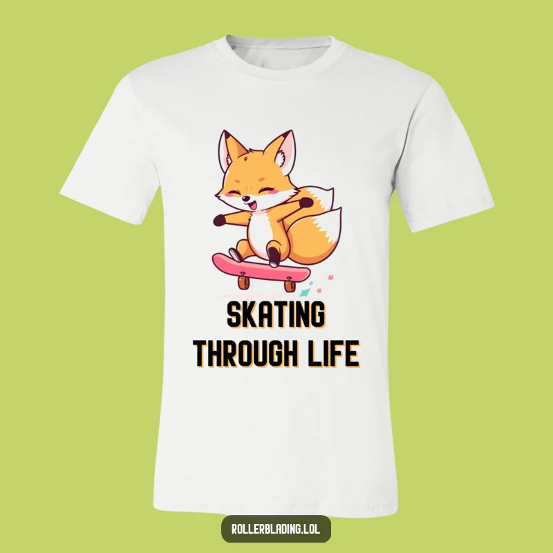 Funny Fox Skater T-Shirt: Cool Trick Design for Humorous Gift Seekers